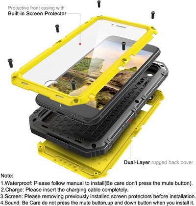 Beeasy für iPhone 8/7 Hülle, iPhone SE 2020/2022 Hülle Wasserdicht Outdoor Stossfest Handyhülle Mili