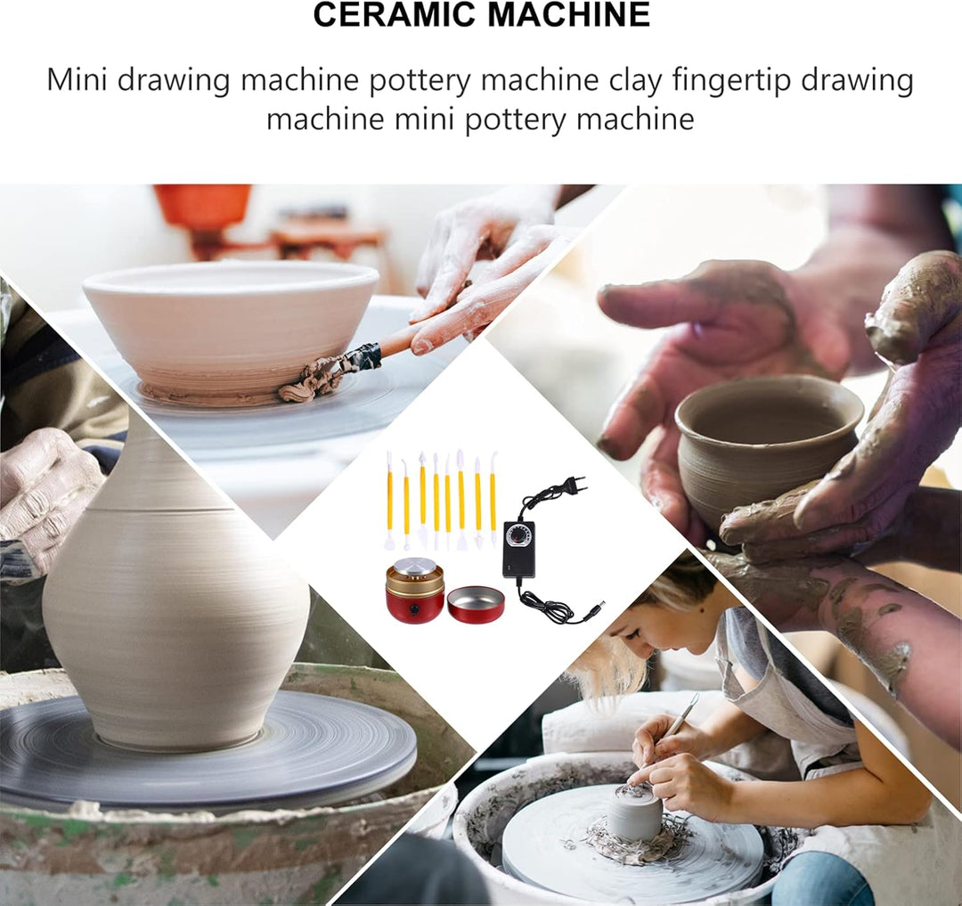 Gatuida Mini Töpferscheibe Elektrisch: Drehscheibe Töpfern Töpferset für Zuhause 8cm Pottery Wheel T