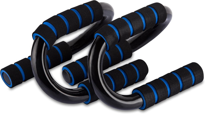 Liegestütz-Griffe aus galvanisiertem Stahl mit Schaumstoffpolster - Push Up Trainingsgriffe in BLAU-