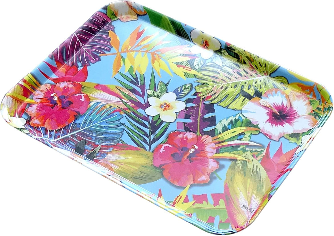 Lashuma Kunststoff Esstablett Muster: Tropical, Grosses Servicetablett italienisch, Kaffeetablett re