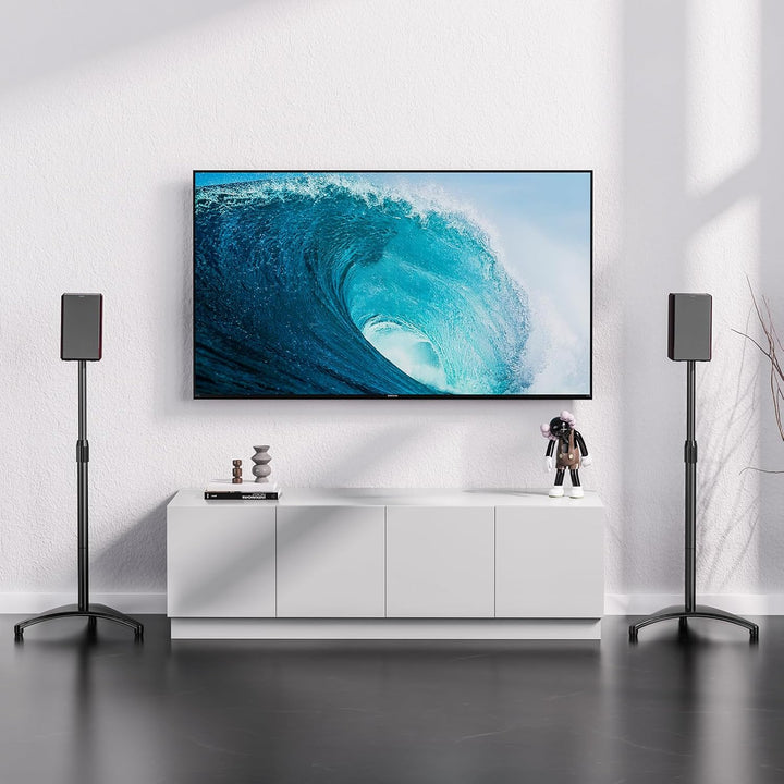 PERLESMITH Speaker Stands Extend 30-45 Inch with Upgraded Cable Management, Hold Satellite, Small Bo