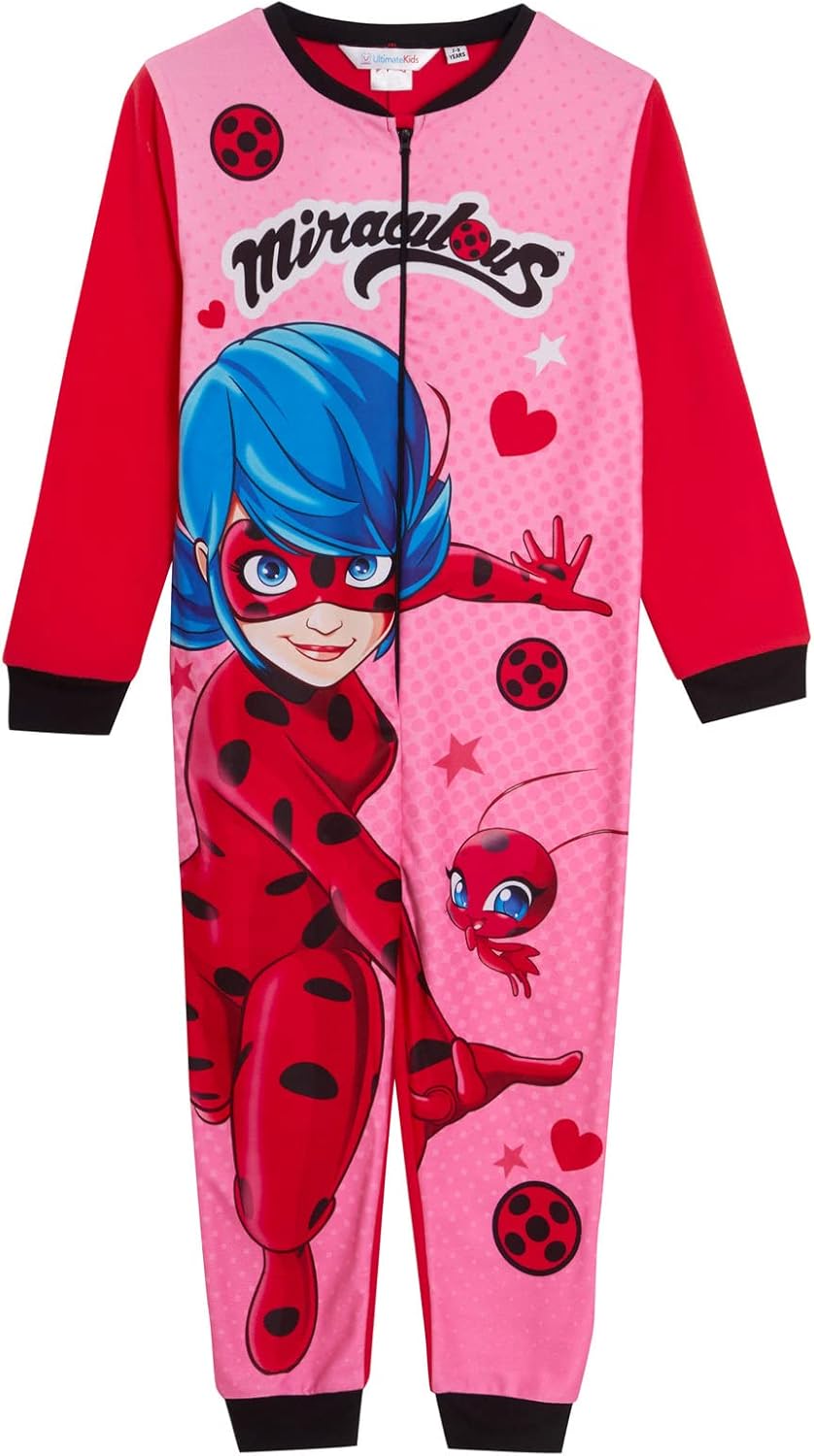 Miraculous Onesie for Girls Ladybug All in One Kinder Fleece Pyjamas Dress Up Play Suit Costume Pjs