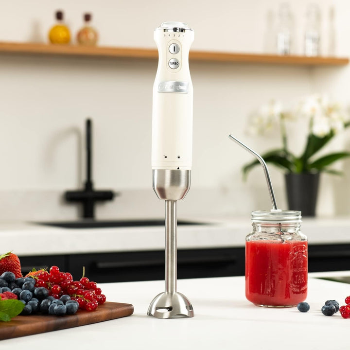 Westinghouse Retro Stabmixer, 4 Geschwindigkeitsstufen, Turbofunktion, 2 Flügelmesser, Edelstahl, Er