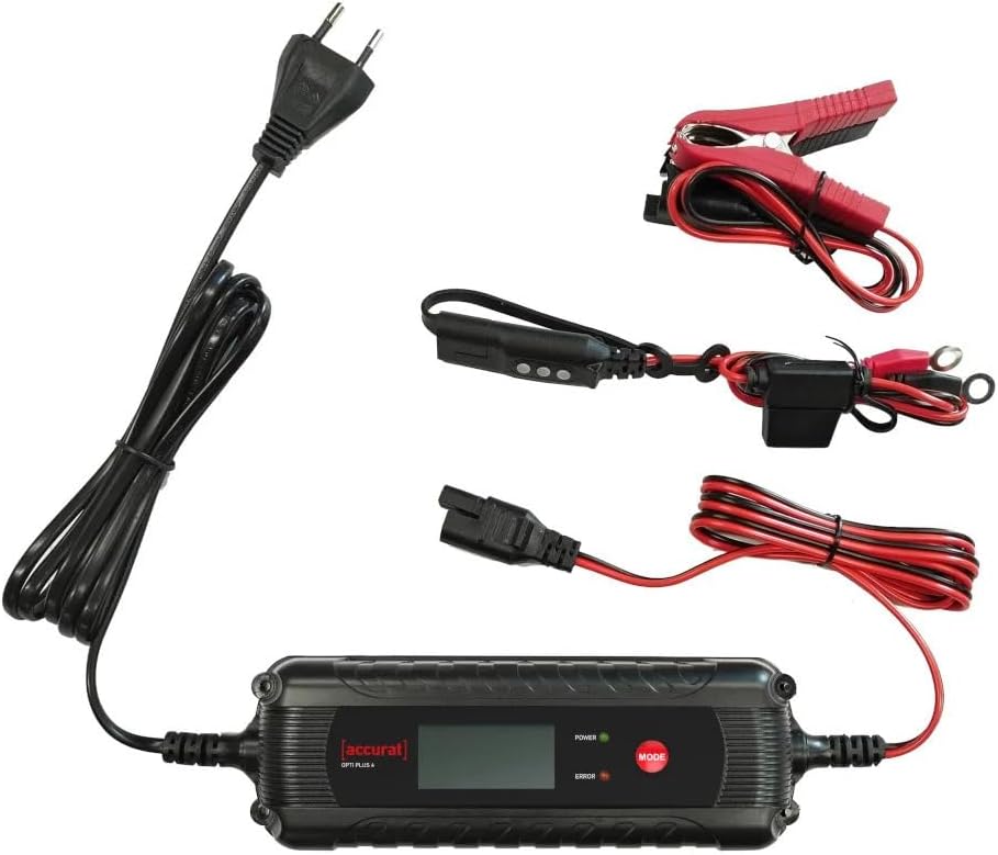 Opti Plus4 6V/12V4ABatterieladegerät, Vollautomatisch fürAGM,Gel,EFB&LiFePO4,Mikroprozessorgesteuert