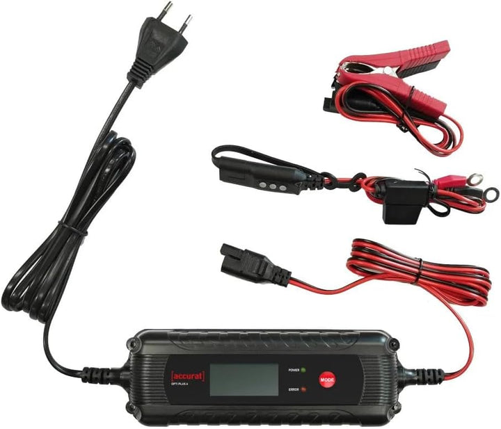 Opti Plus4 6V/12V4ABatterieladegerät, Vollautomatisch fürAGM,Gel,EFB&LiFePO4,Mikroprozessorgesteuert