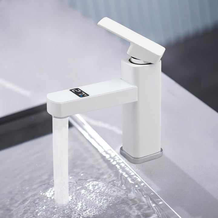 Waschbecken Armaturen, Waschbeckenarmatur G1/2 mit 2 Schläuche, Mischbatterie Waschbecken mit Digita