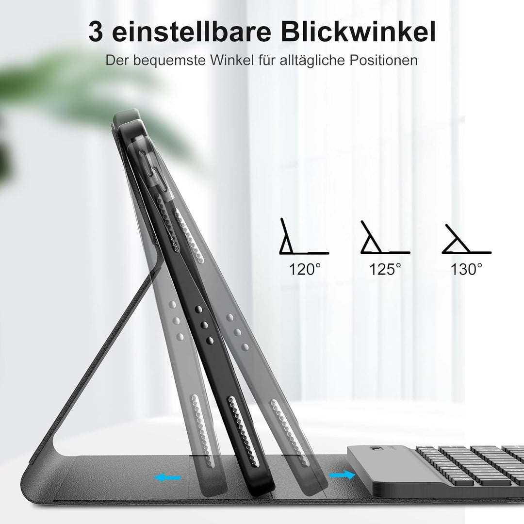SENGBIRCH Hülle mit Tastatur für iPad Air 6. 11 Zoll (M2) 2024 - Magnetisch abnehmbar mit Deutsches