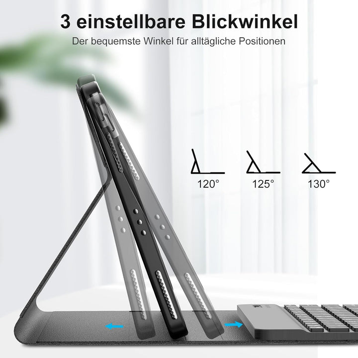 SENGBIRCH Hülle mit Tastatur für iPad Air 6. 11 Zoll (M2) 2024 - Magnetisch abnehmbar mit Deutsches
