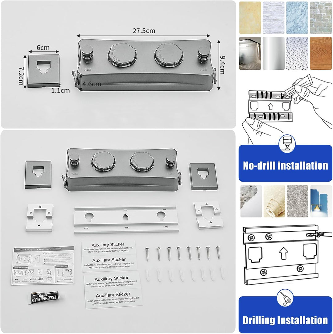 QHENS Wäscheleine Balkon Ausziehbar Wandmontage, 2 x 5m Einziehbare Wand Wäscheleine, Unsichtbare Wä