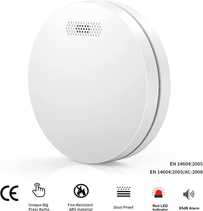 XINDUM Rauchmelder Vernetzt 6er Set Funkrauchmelder mit 10 Jahre Batterie Flach weiss Feueralarm Für