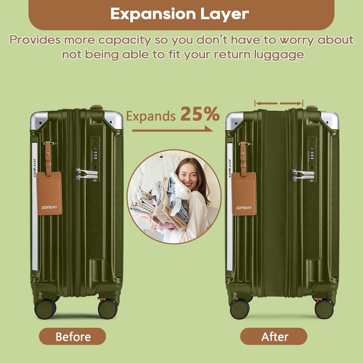 Joyway Koffer Reisekoffer von ABS Hartschalen Erweiterbar Trolley Kofferset mit TSA Schloss und 4 Ro