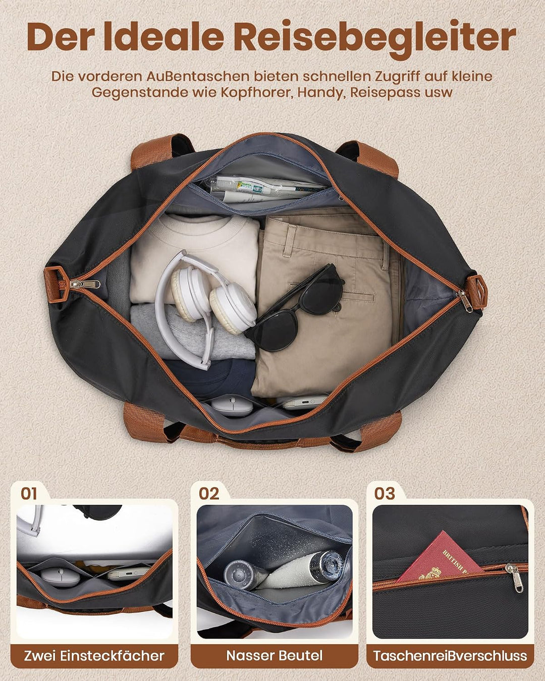 KONO Koffer 5er Set Hartschalenkoffer ABS+PC, Handgepäck/Mittel/Gross Reisekoffer mit TSA Schloss, E