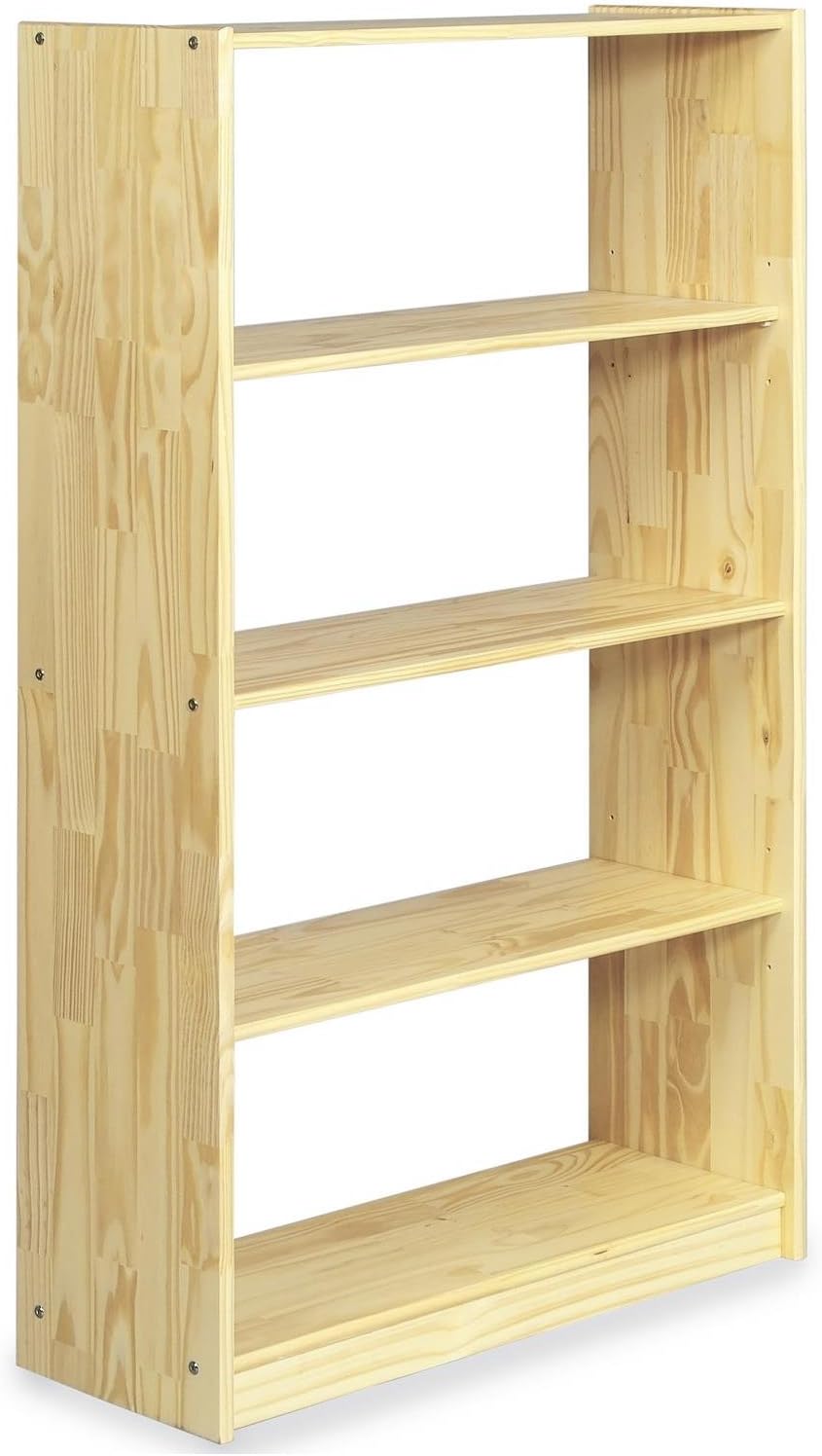 IDIMEX Standregal mit 5 Böden, praktisches Bücherregal aus massiver Kiefer in Natur, Schlichtes Büro