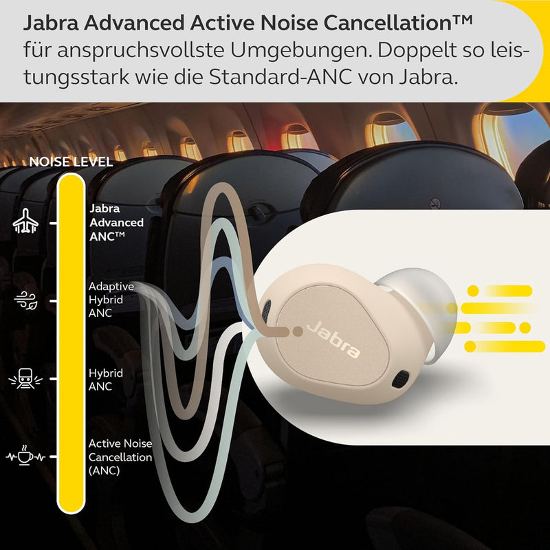 Jabra Elite 10 schnurlose In-Ear-Bluetooth-Kopfhörer Advanced Active Noise Cancellation, 6 eingebaut