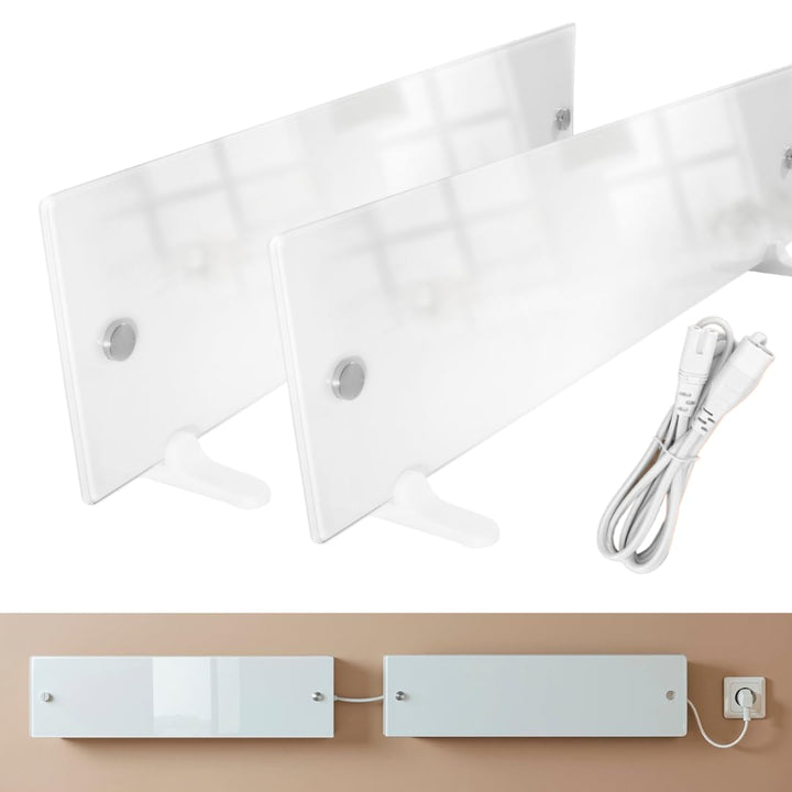 Tonis SCHIMMELSCHOCK 2x Glaspanel Anti-Schimmel-Heizung zur Schimmelbekämpfung plus Verbindungskabel