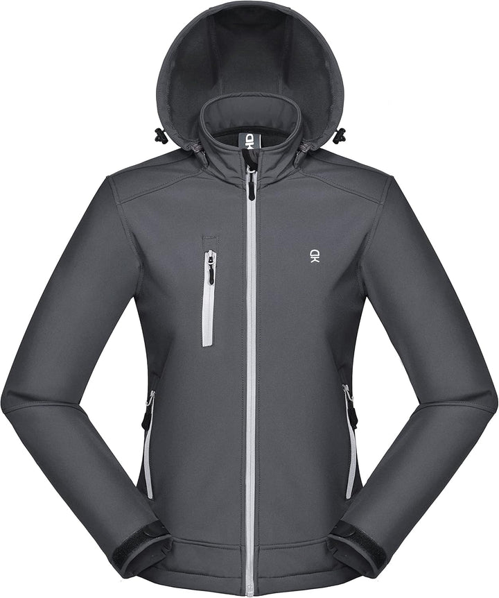 Little Donkey Andy Softshelljacke für Damen mit abnehmbarer Kapuze, Fleecefutter und Wasserabweisend
