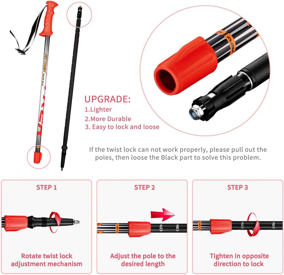 FitTrek Wanderstöcke Kinder - Trekkingstöcke - Walking Stöcke Teleskop - Nordic Walking Stock Verste