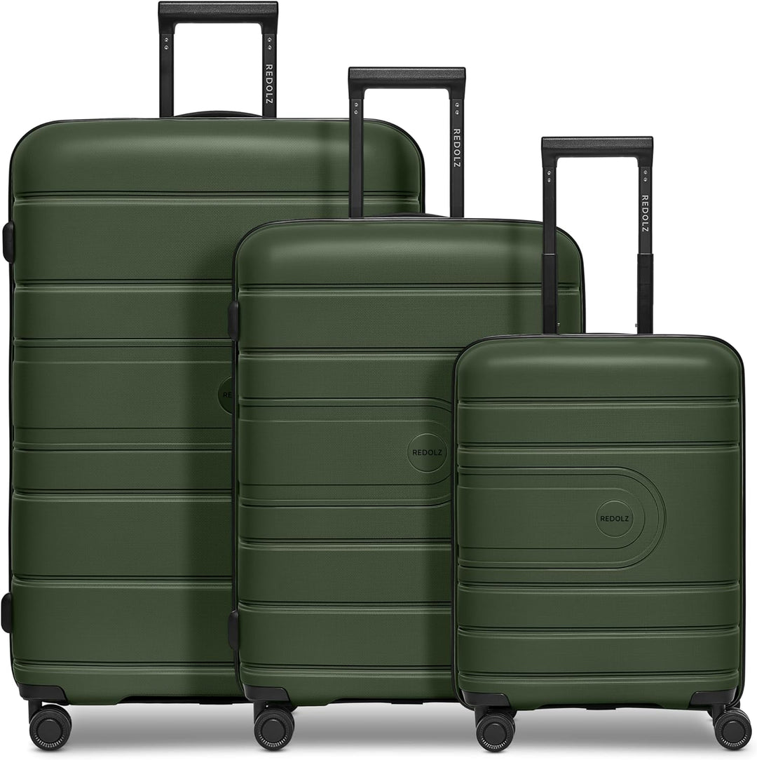 REDOLZ Hartschalen Koffer-Set 3-teilig | alle Koffer 6 cm Dehnfalte | aus hochwertigem, leichtem Pol