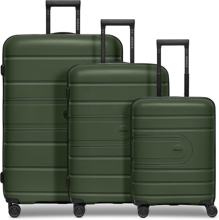 REDOLZ Hartschalen Koffer-Set 3-teilig | alle Koffer 6 cm Dehnfalte | aus hochwertigem, leichtem Pol