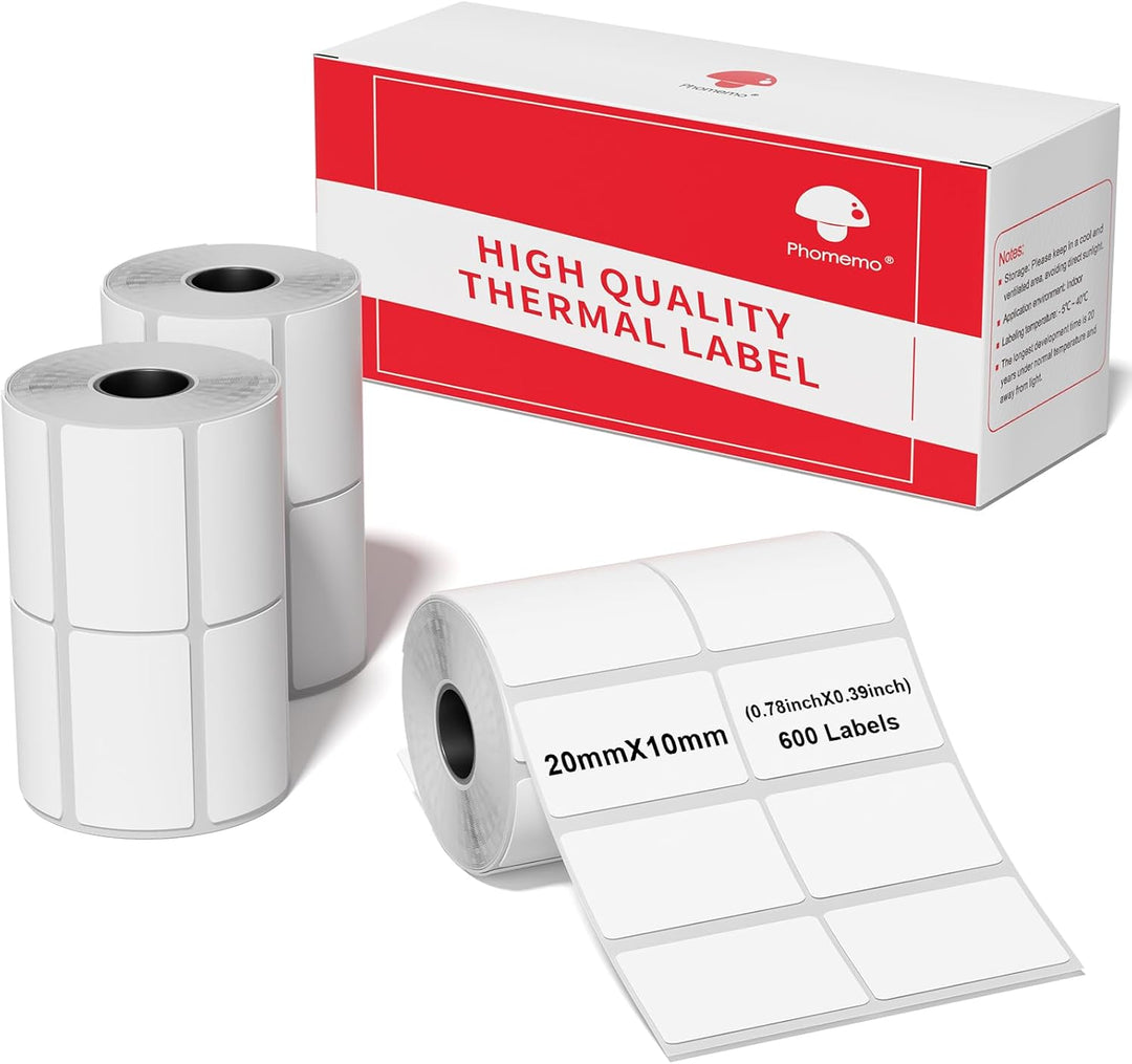 Phomemo M110/M220/M221/M200/M120/M100/M108/M150/M250/M260 Selbstklebende Etiketten, 3 Rollen 0.78" x