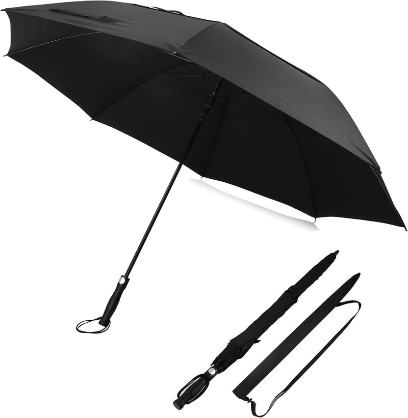 Sternenfunke XXXL Regenschirm gross 2 Personen Ø150 cm auch als grosser Golf Regenschirm schwarz stu