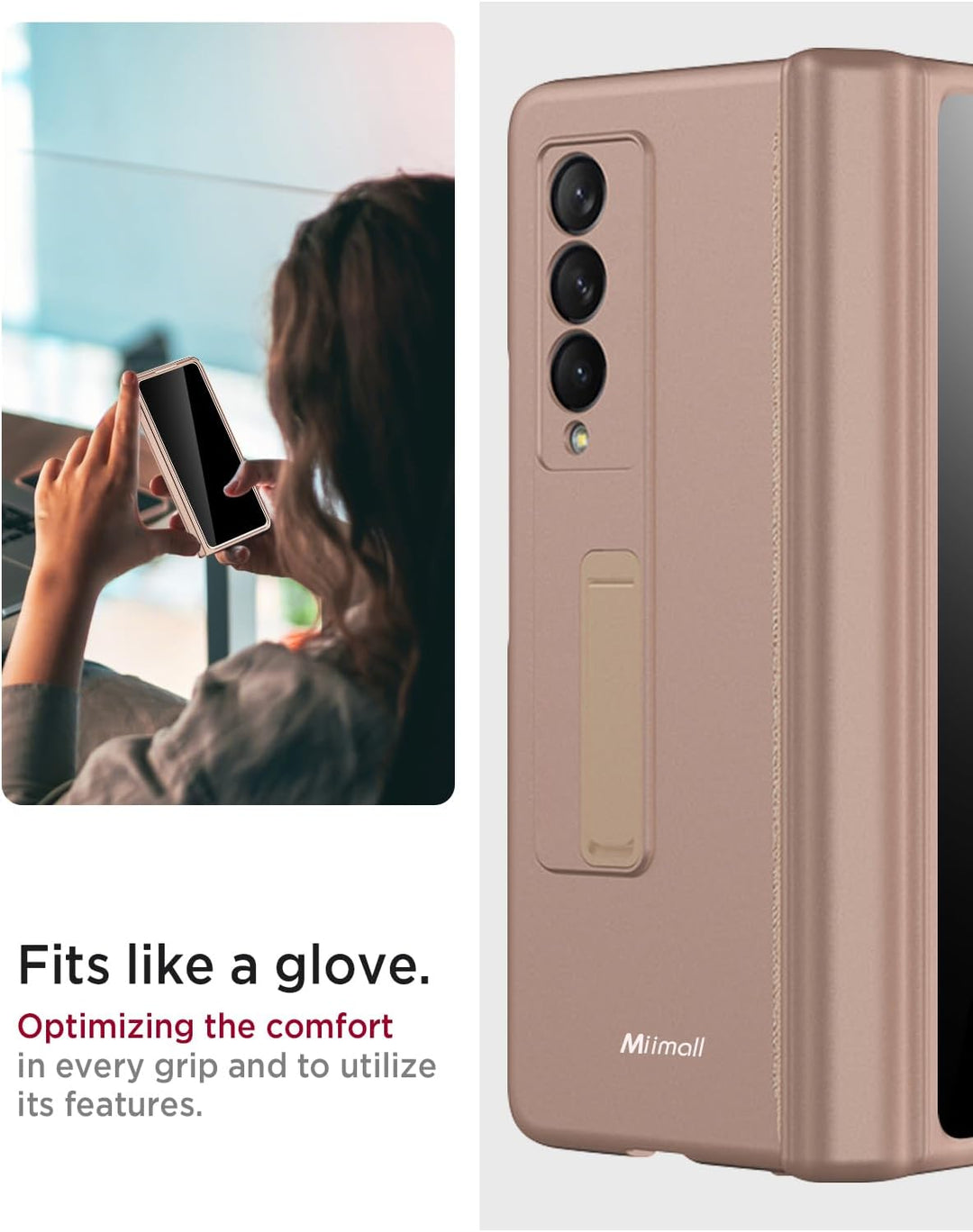 Miimall Kompatibel mit Samsung Galaxy Z Fold 3 Hülle mit Displayschutz Anti-Peeping+Magnetischer Sch