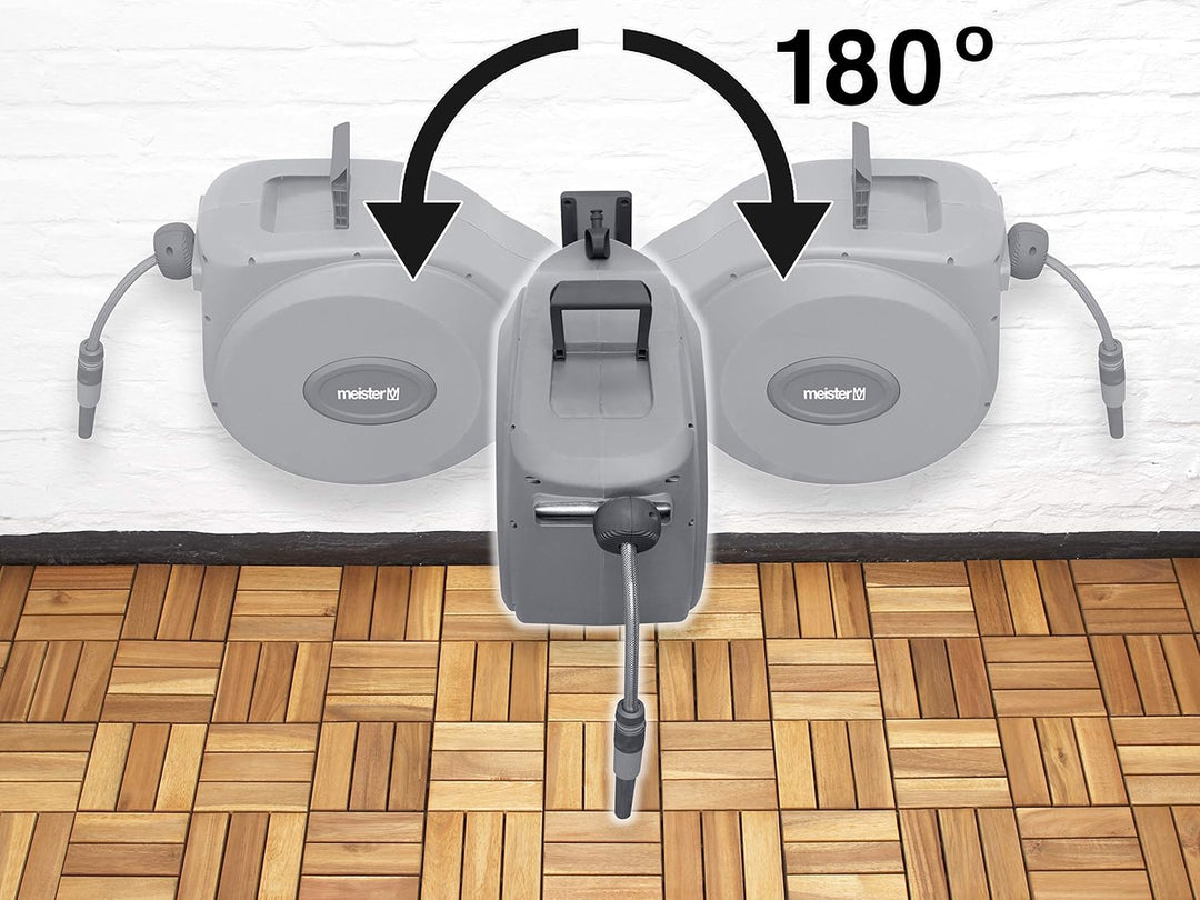 Meister Automatischer Schlauchaufroller - 20 + 2 Meter Schlauch - Automatisches Aufwickeln - Flexibe