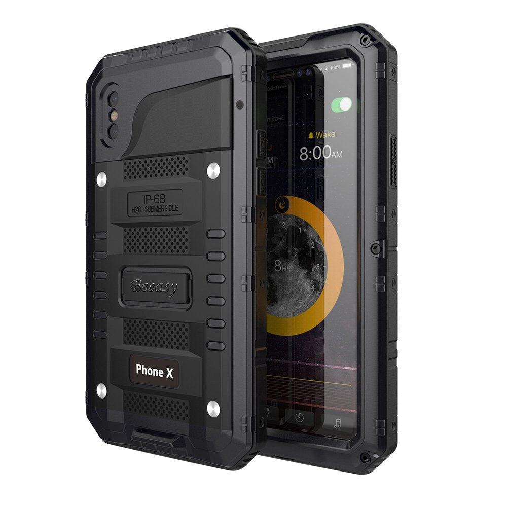Beeasy Hülle Kompatibel mit iPhone X/XS, Wasserdicht Outdoor Stossfest Handy Case Militärstandard Sc