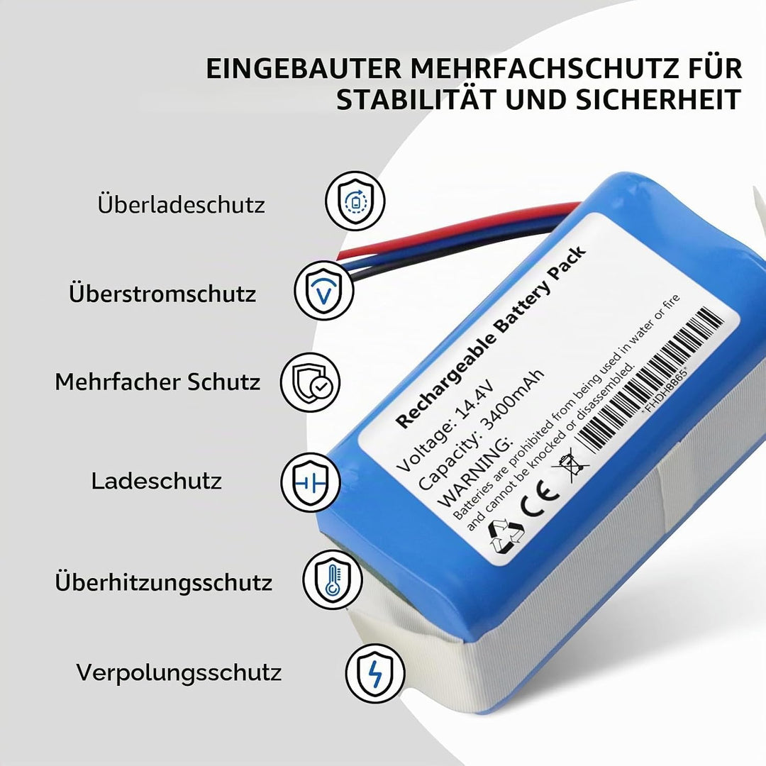 K KYUER 14.4V Rechargeable Akku für AIRROBO P20 Robot Vacuum Cleaner RoboVac Battery 3400mAh