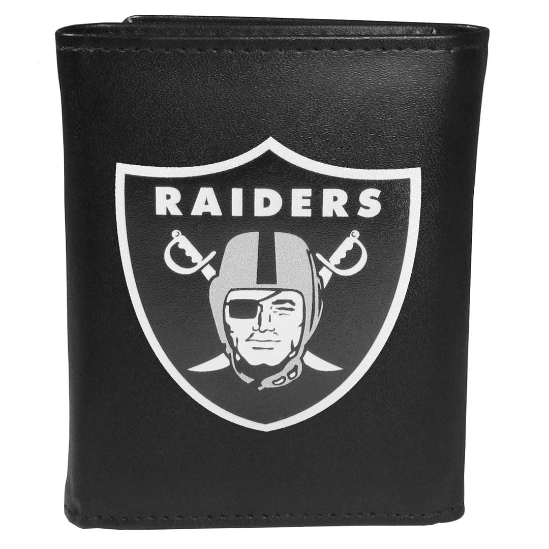 Siskiyou Sports Dreifach gefaltete Geldbörse, grosses Logo Oakland Raiders Einheitsgrösse Schwarz, O