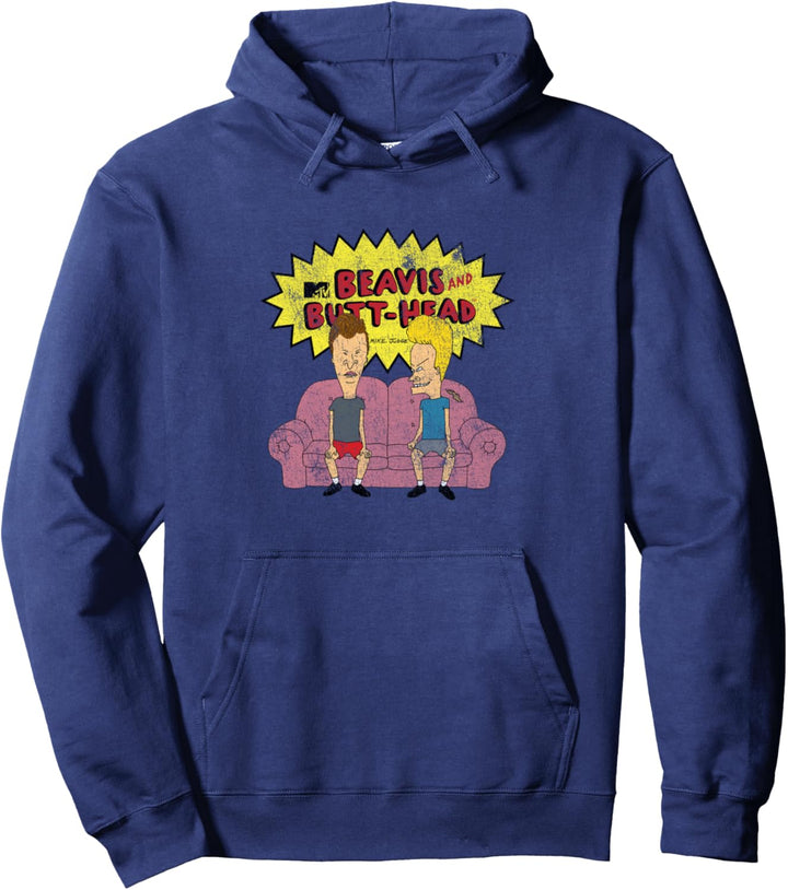 Beavis and Butt-Head Distressed Couch Logo Pullover Hoodie
