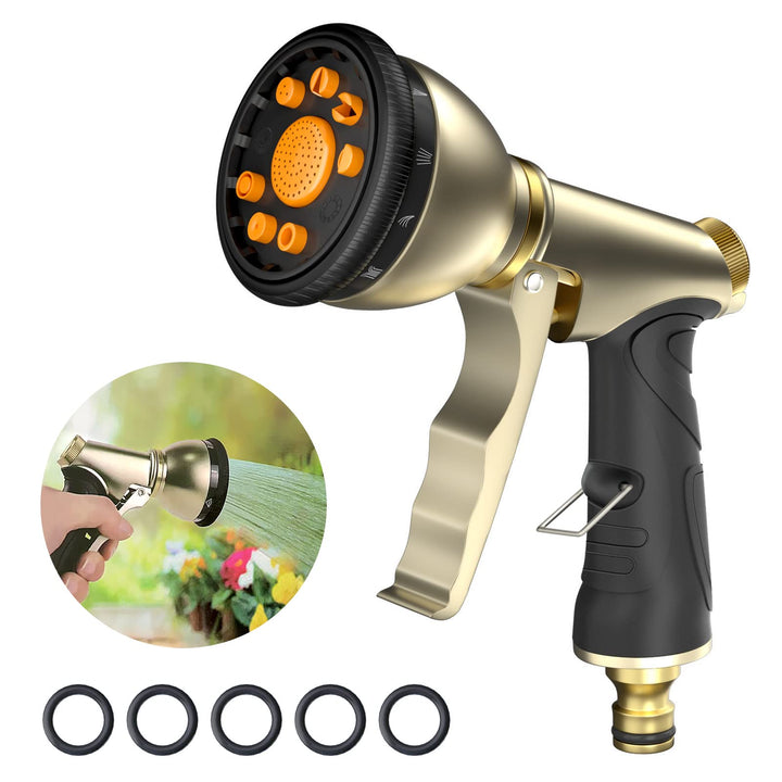 Garten Handbrause Wasserspritze, 100% Robustes Metallgehäuse, mit Einstellbarem Wasserdurchfluss und