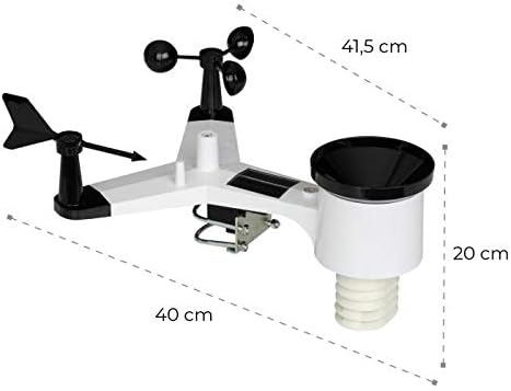 Waldbeck Halley Profi-Wetterstation - 6-in-1, 6 Messungen auf einen Blick, In- und Outdoor-Station,
