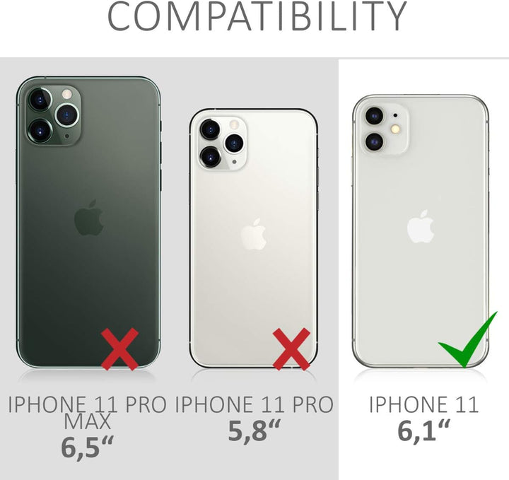 kalibri Schutzhülle kompatibel mit Apple iPhone 11 - Hülle Leder - Hardcover Handy Cover Case Rot, R