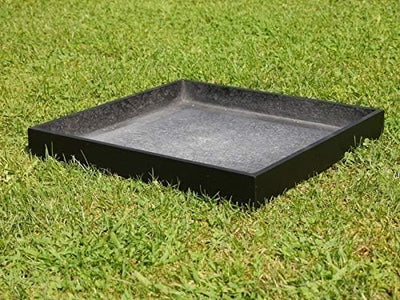 eastwest pflanzkübel Untersetzer Bassin aus Hochleistungs-Fiberglas in schwarz, quadratisch - Grösse