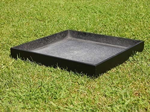 eastwest pflanzkübel Untersetzer Bassin aus Hochleistungs-Fiberglas in schwarz, quadratisch - Grösse