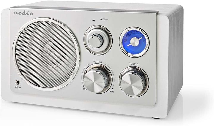 Nedis RDFM5110WT FM-Radio | Tisch Ausführumg | FM | Netzstromversorgung | Analog | 15 W | Silber/Wei
