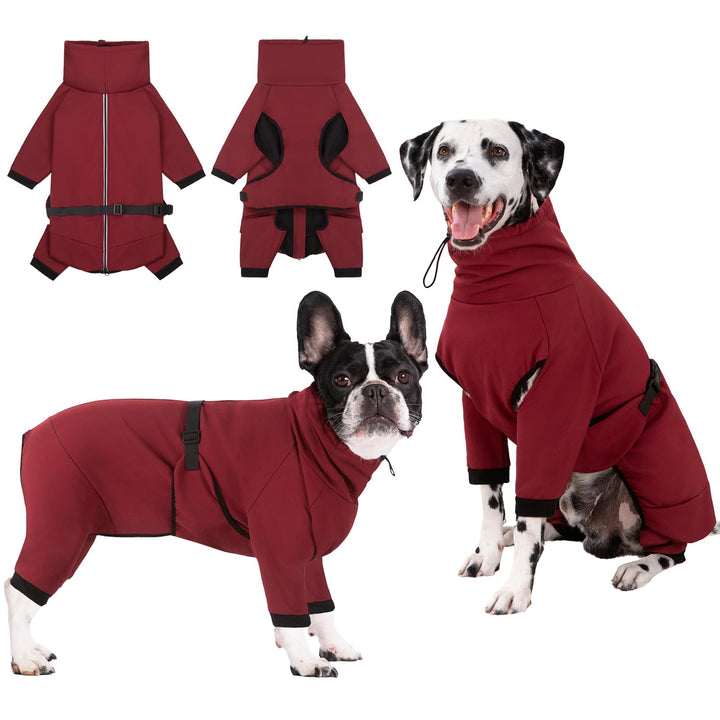 Hundemantel Wasserdicht Warm mit Beinen Hundejacke Winter Reflektierend Reissverschluss Hundemantel