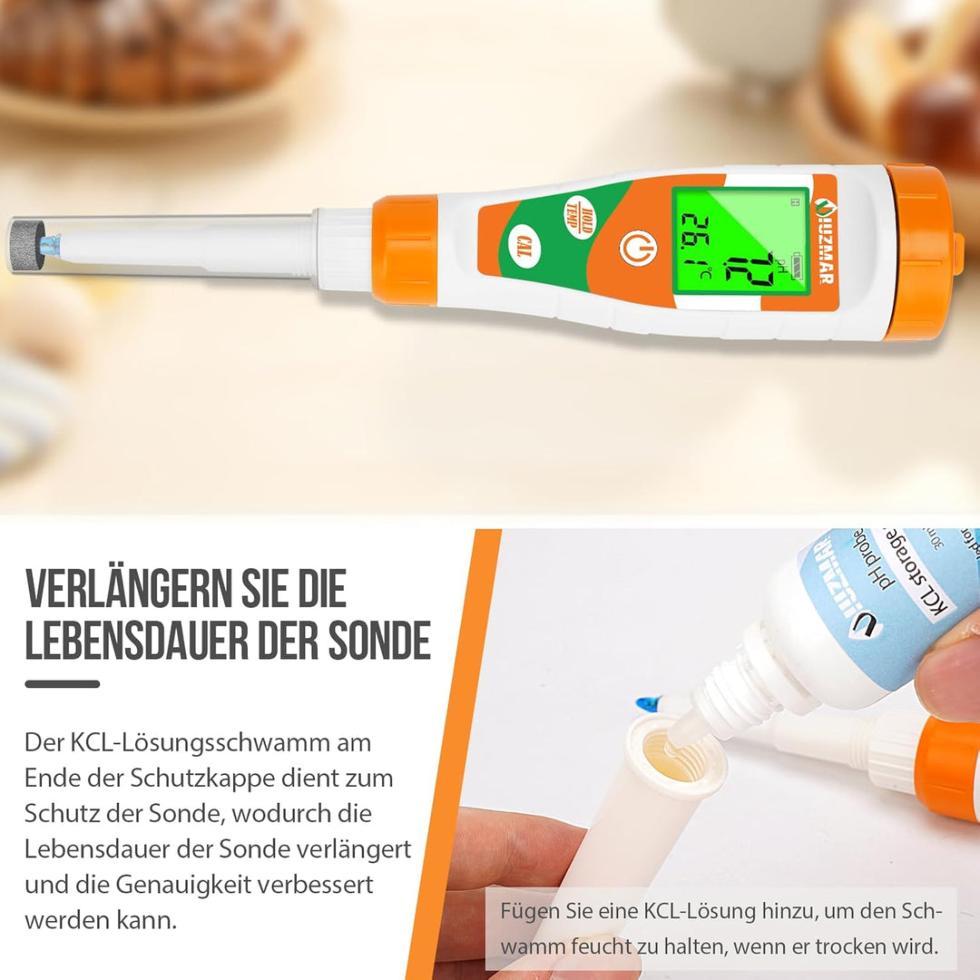 pH Meter für Fermentation, Digitales pH Messgerät Wasser, pH Wert Messgerät für Pool, Trinkwasser, K