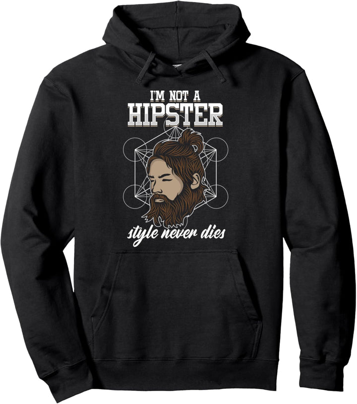 Hipster Stil Bärtig Schnurrbart Urbaner Lebensstil Bart Nerd Pullover Hoodie