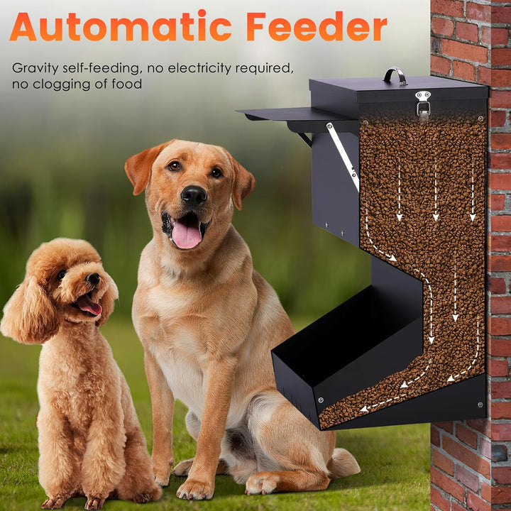 Automatische Hundefütterung im Freien hängende Haustierfutter-Feeder grosse Rasse 25 lbs, galvanisie