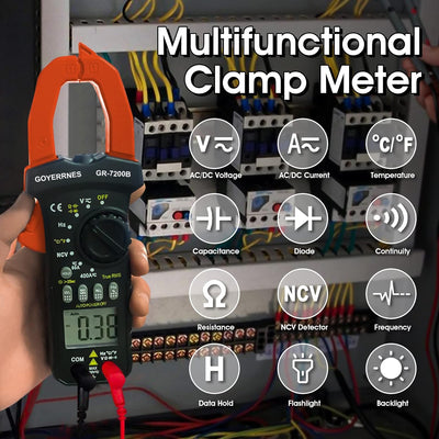 Digitales Zangenmessgerät Multimeter T-RMS 6000Counts GR-7200B Strommessgerät Multimeter Spannungspr