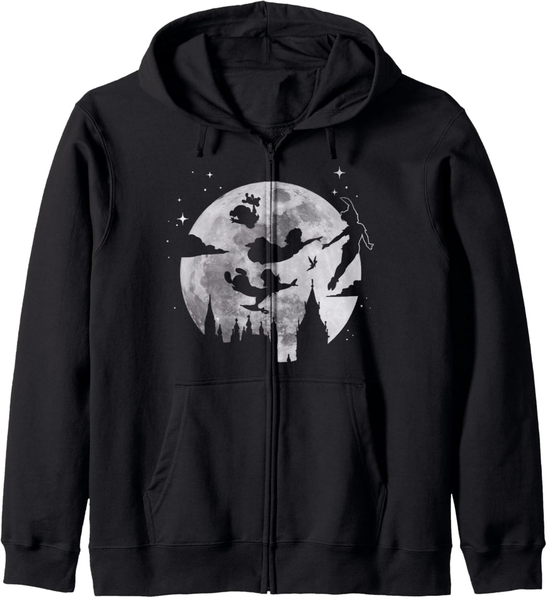 Disney Peter Pan Flying By The Moon Silhouette Kapuzenjacke