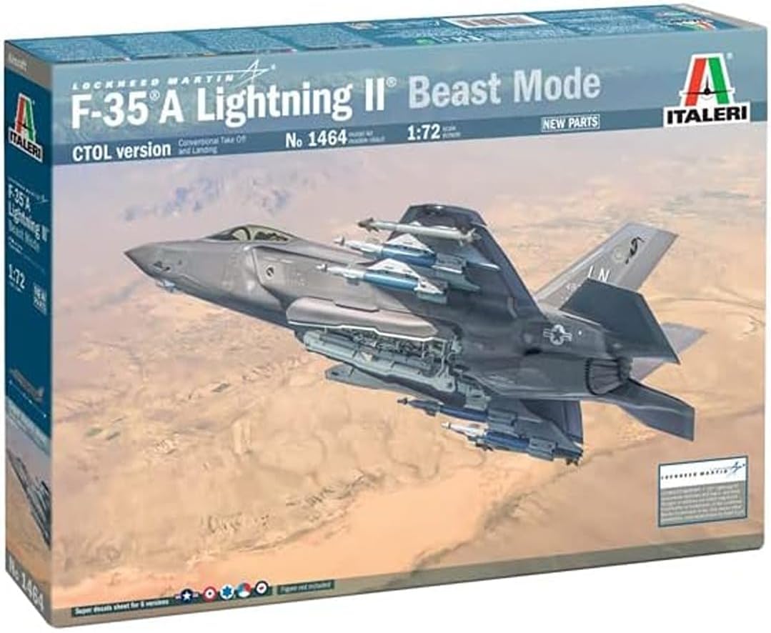 Italeri 1464S 1:72 F-35A (Beast Mode) - Modellbau, Bausatz, Standmodellbau, Basteln, Hobby, Kleben,