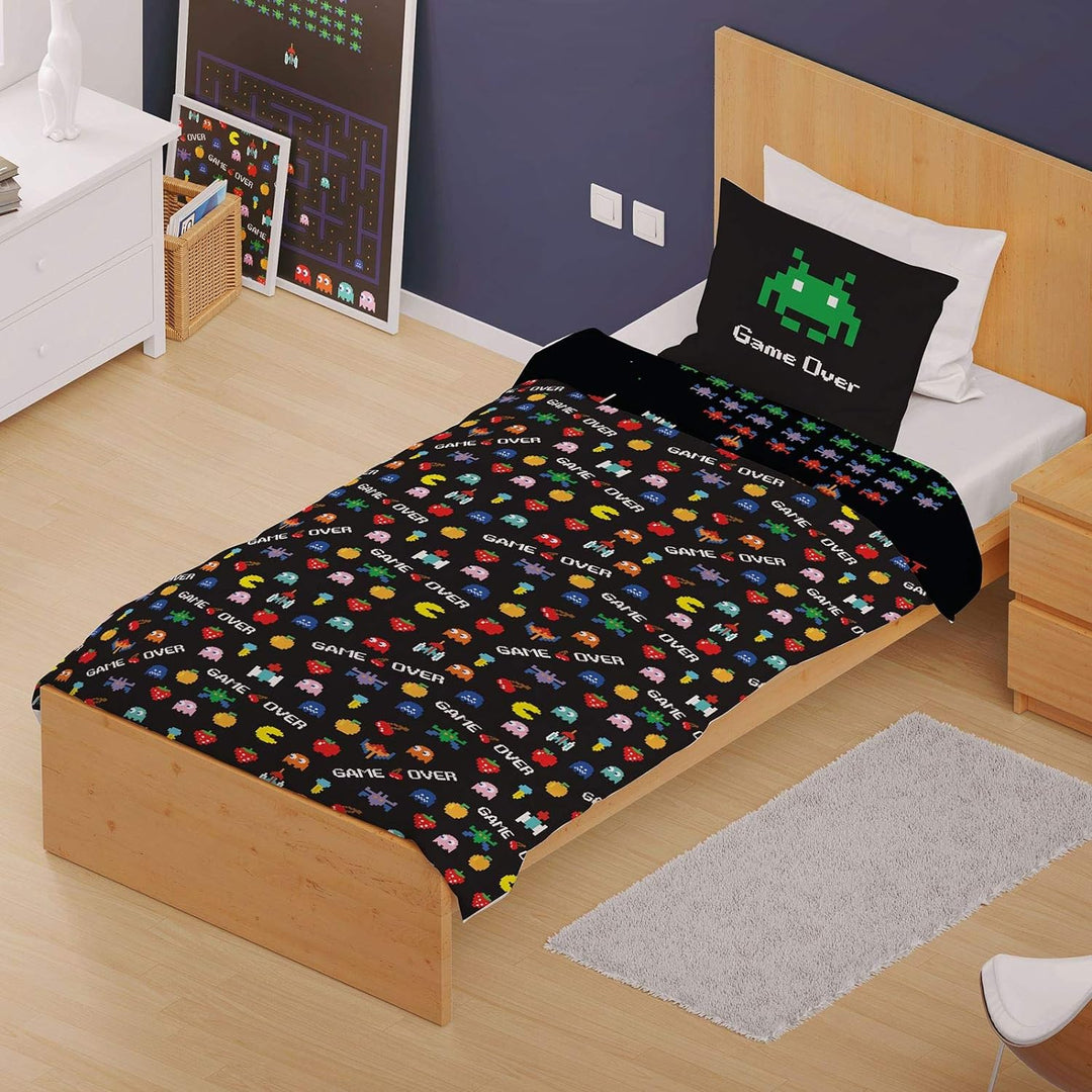 Retro Games Bettwäsche-Set für Einzelbett/Doppelbett, wendbar, mehrfarbig, Single Duvet, Single Duve