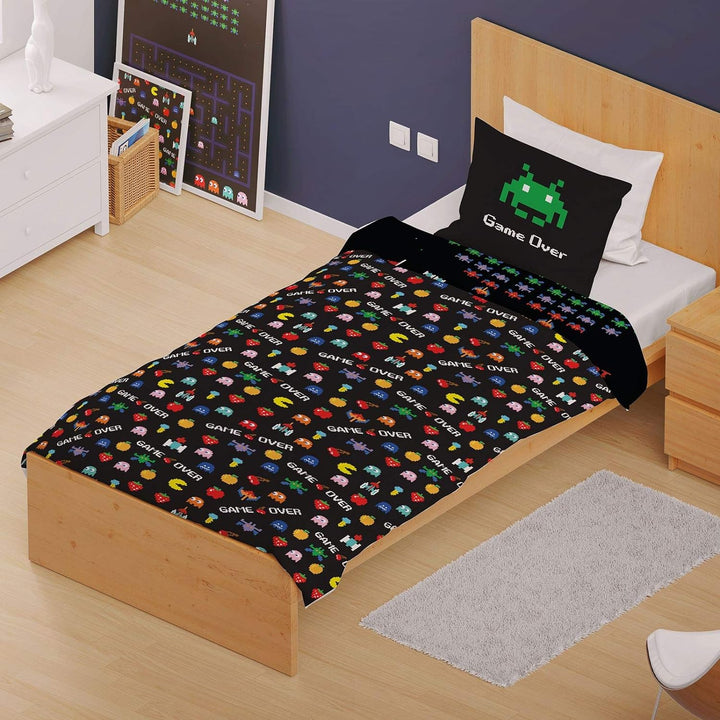Retro Games Bettwäsche-Set für Einzelbett/Doppelbett, wendbar, mehrfarbig, Single Duvet, Single Duve