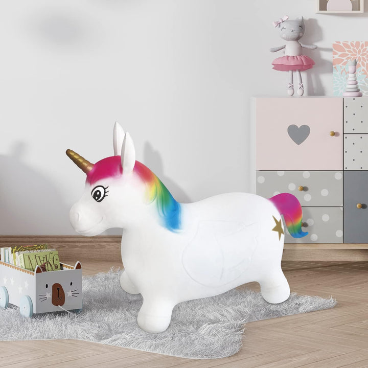 Mondo Toys - Unicorn Ride-On aufblasbares reitendes Tier für Kinder - Hüpftier - Hohe Qualität - 091