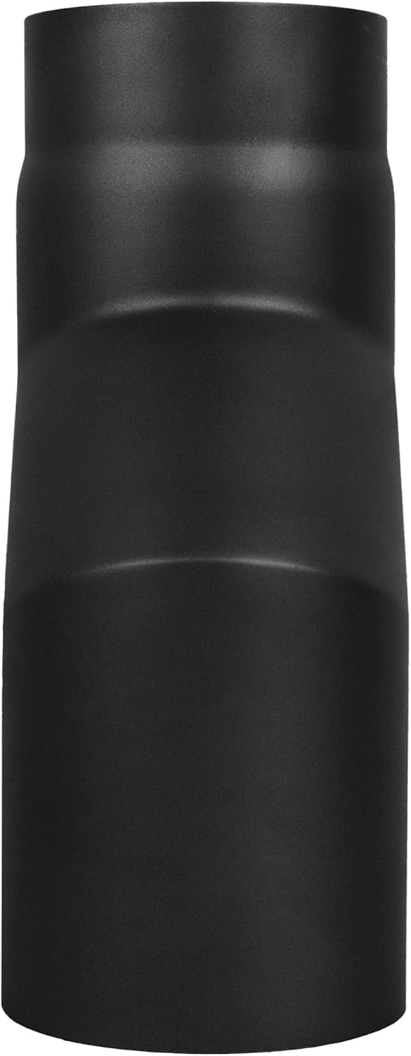 LANZZAS Ofenrohr Stufenbogen mit 80 mm Versatz, im Durchmesser DN 130 mm, Farbe: schwarz - weitere R