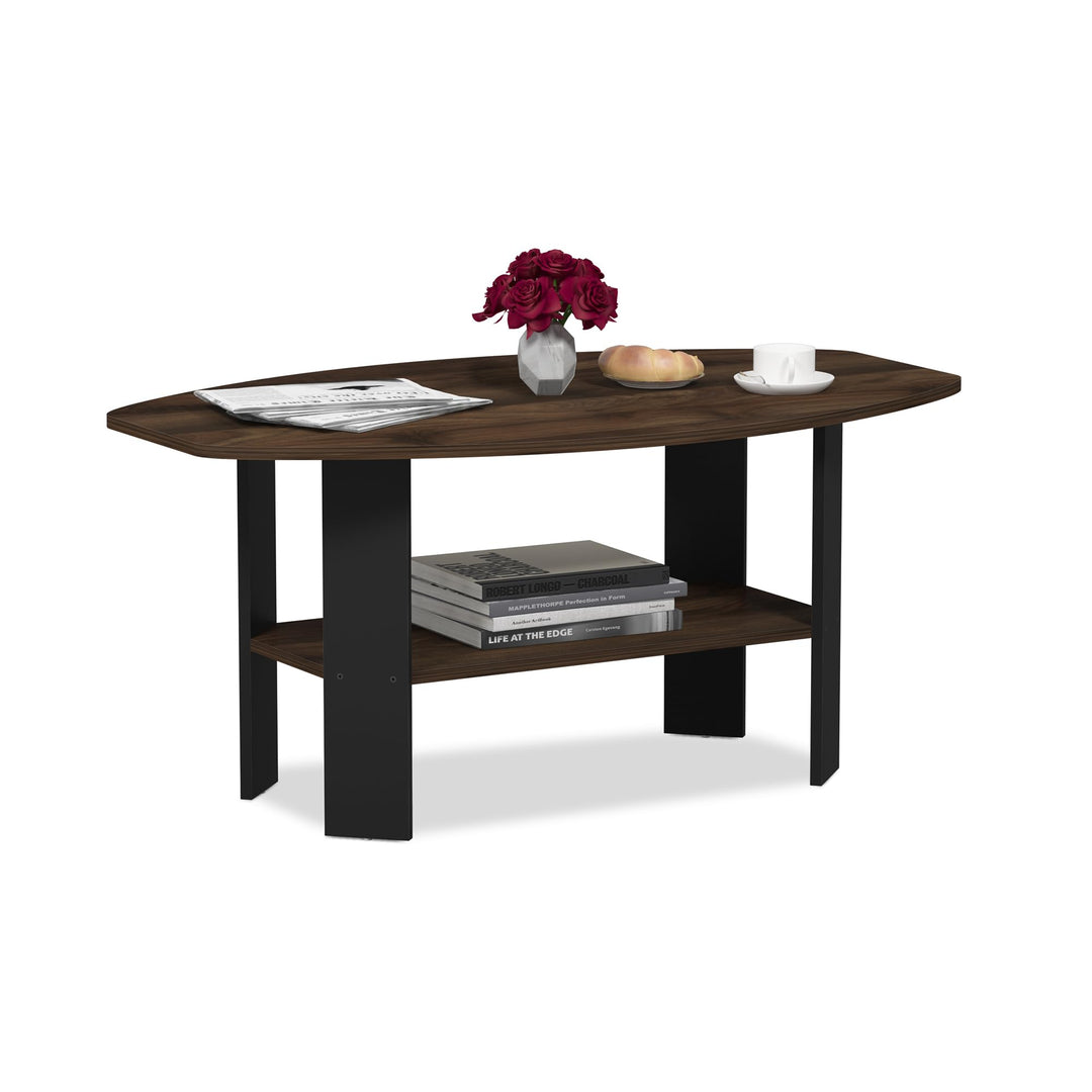 Furinno Simple Design Couchtisch, holz, Columbia Walnut/Schwarz, 54.61 x 54.61 x 41.28 cm Columbia W