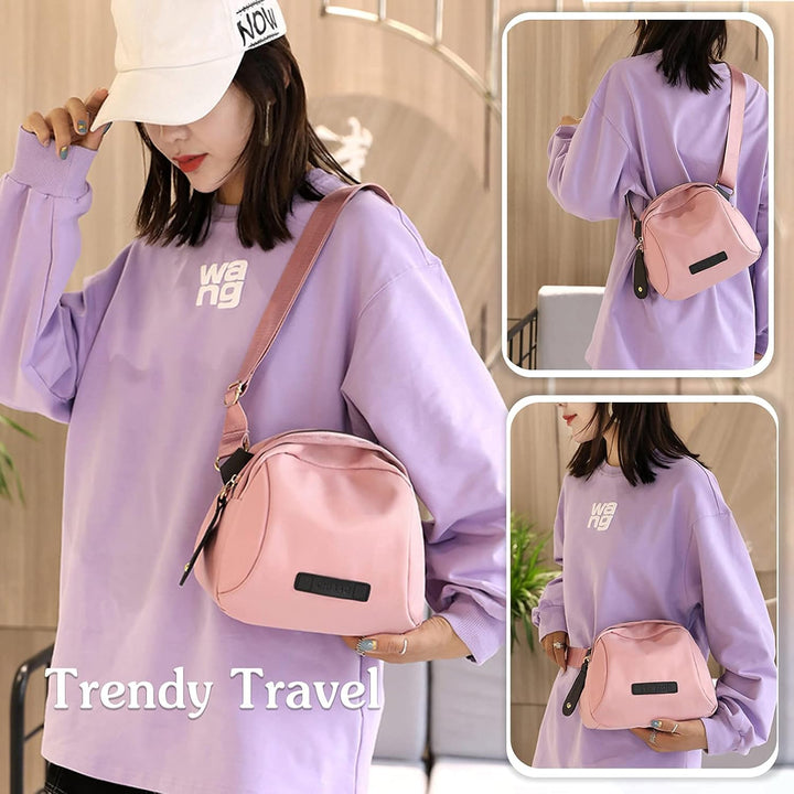 PORRASSO Damen Umhängetasche Casual Schultertasche Mädchen Gürteltasche Leicht Bauchtasche für Arbei